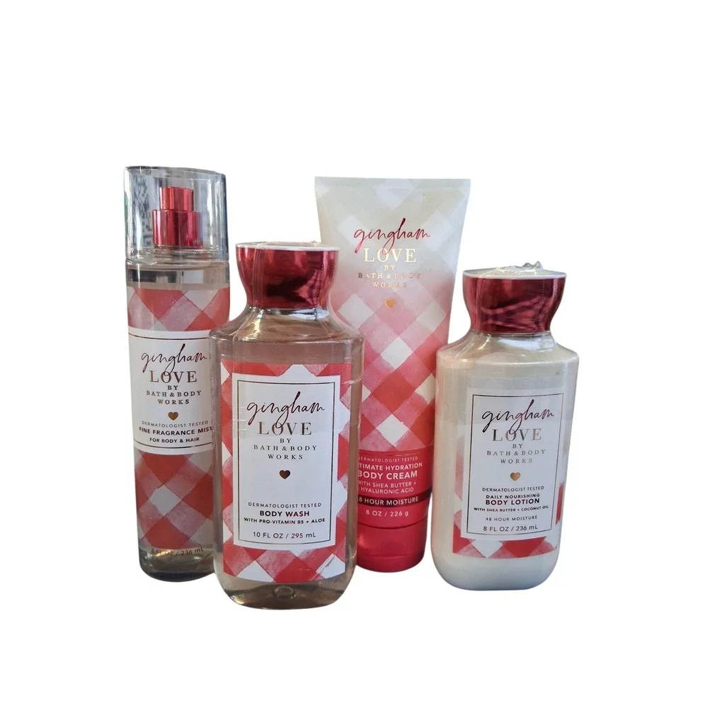 Bath & Body Works‎ Gingham Love 4pcs Womens Bath Bundle Romantic Clean Prep Boho